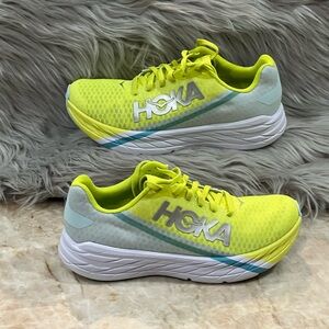 Hoka One One Yellow and Blue Athletic Shoes
